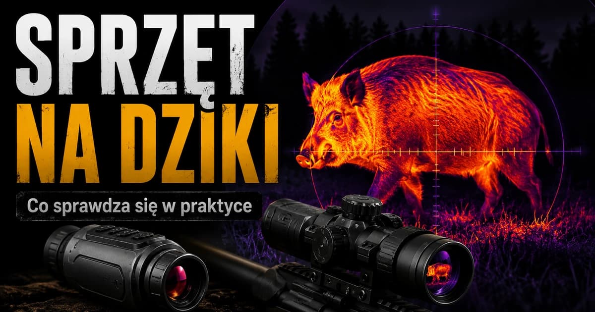 Dzik obserwowany w termowizji oraz sprzęt termowizyjny do polowania na dziki